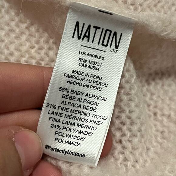 Nation LTD Lara Puff Sleeve Baby Alpaca Merino Wool Blend Sweater - Picture 7 of 8